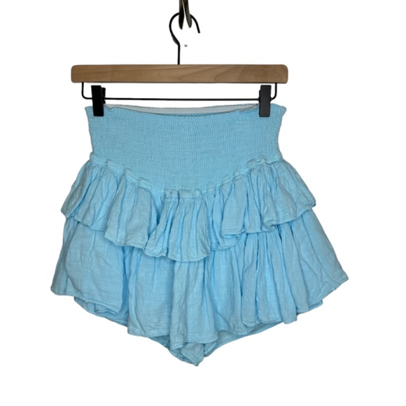 Blanco Blue Ruffle Mini Skort, Size: Large - Picture 2 of 5